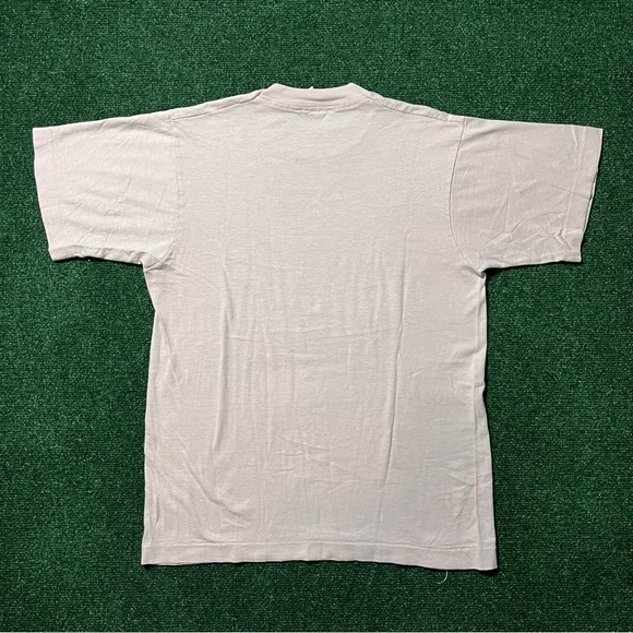 Vintage 80s John Lennon Band Music Cat Napping Pink T Shirt Size M 19X26 - Picture 9 of 13